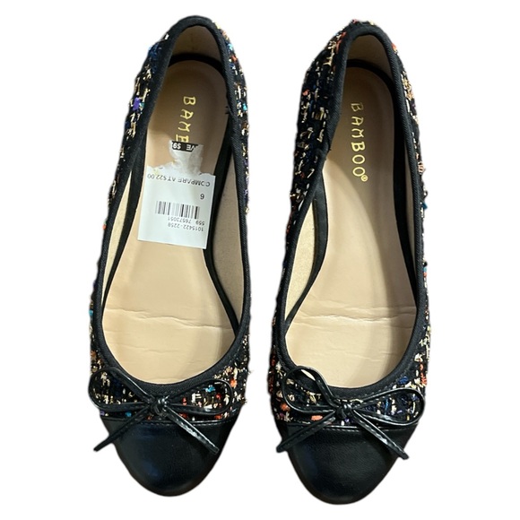 NWOT Bamboo Women’s Sweet-04 Tweed Flats Multi color Size 6 - Picture 3 of 12